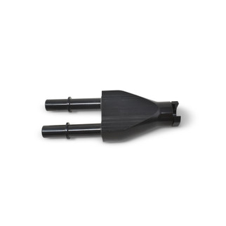 Russell Adapter Y-Block 3/8in Sae Quick Disconnect Female To 2X 3/8in Sae Qd Male Blk Anodized