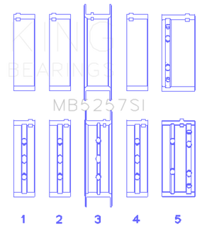 King Engine Bearings General Motors 379/V8 Ohv (Size +0.25mm) Main Bearing Set