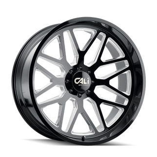 Cali Off-Road 9115 Invader 22x12 / 8x165.1 BP / -51mm Offset / 125.2mm Hub Gloss Black Milled Wheel