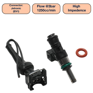 DeatschWerks Universal 1250cc Single Fuel Injector / 34mm Length / 14mm O-Ring Seals