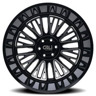 Cali Off-Road 9116 Vertex 24x14 / 6x139.7 BP / -76mm Offset / 106mm Hub Gloss Black Milled Wheel