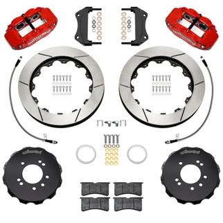 Wilwood 95-98 Nissan Skyline Superlite 6R Front BBK w/ 12.88in Slotted Rotors & Flexlines - Red