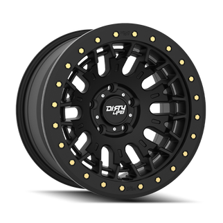 Dirty Life DT-3 17X9 5x127 -12 Offset - Satin Black w/ Simulated Beadlock
