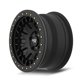 Dirty Life DT-3 17X9 5x127 -12 Offset - Satin Black w/ Simulated Beadlock