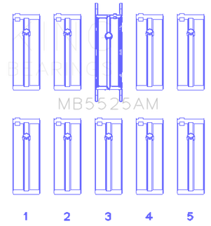 King Engine Bearings Ford 98Ci 1.6L 8V (Size +0.50mm) Main Bearing Set