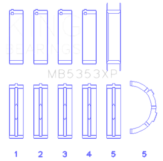 King Engine Bearings Ford 281 4.6L Sohc 16V (Size +0.25mm) Main Bearing Set