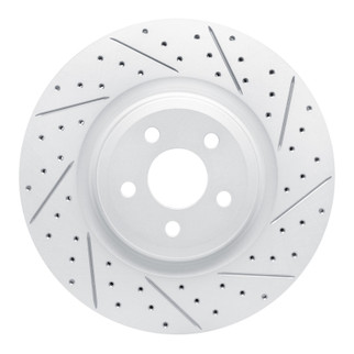 R1 19-24 Ford Edge Front Right Drilled & Slotted Geo-Carbon Rotor