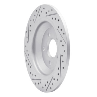R1 16-26 Ford Focus Rear Right Drilled & Slotted Geo-Carbon Rotor