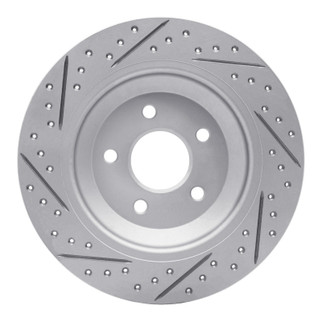 R1 16-26 Ford Focus Rear Right Drilled & Slotted Geo-Carbon Rotor