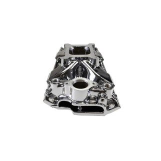 Edelbrock Chevy SB Victor Jr. 23 Degree Intake Manifold - Chrome Plasma Finish
