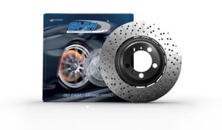SHW 24-25 Porsche 911 GT3 4.0L Right Front Cross-Drilled Lightweight Brake Rotor (9GT615302L)