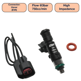 DeatschWerks Universal 750cc Single Fuel Injector / 48mm Length / 14mm O-Ring Seals