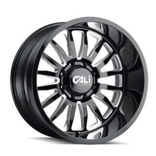 Cali Off-Road 9110 Summit 20x12 / 8x180 BP / -51mm Offset / 124.1mm Hub Gloss Black Milled Wheel