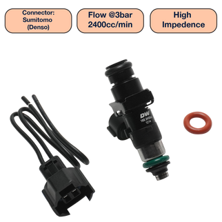 DeatschWerks Universal 2400cc Single Fuel Injector / 48mm Length / 14mm O-Ring Seals