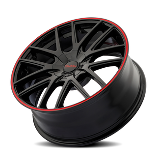 Touren 3260 TR60 16x7 / 4x100/114.3 BP / 42mm Offset / 67.1mm Hub Gloss Black w/ Red Ring Wheel