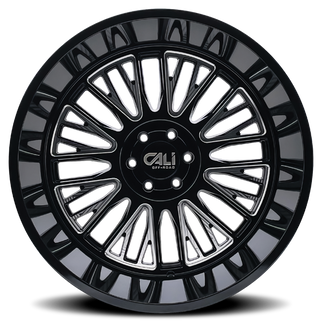 Cali Off-Road 9116 Vertex 26x14 / 8x165.1 BP / -76mm Offset / 125.2mm Hub Gloss Black Milled Wheel