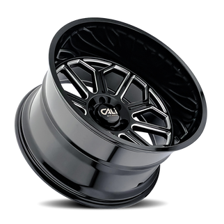 Cali Off-Road 9117 Auburn 24x14 / 8x180 BP / -76mm Offset / 124.1mm Hub Gloss Black Milled Wheel