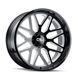 Cali Off-Road 9115 Invader 24x14 / 8x170 BP / -76mm Offset / 125.2mm Hub Gloss Black Milled Wheel