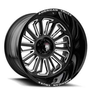 American Truxx AT1916 Butcher 20x12 / 6x135 BP / -25mm Offset / 87.1mm Hub Gloss Black Milled Wheel