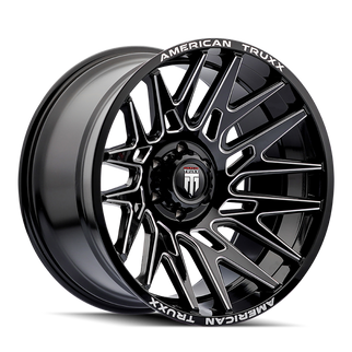 American Truxx AT1919 Evolution 22x12 / 8x180 BP / -44mm Offset / 124.2mm Hub Gls Blk Mill Wheel