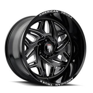 American Truxx AT1914 Euphoria 22x12 / 6x135 BP / -44mm Offset / 87.1mm Hub Gloss Black Milled Wheel