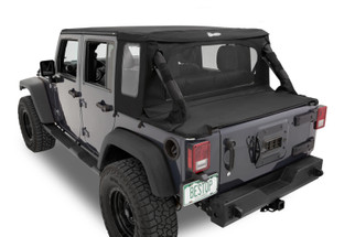 Bestop 07-18 Jeep Wrangler JK 4-Door Halftop Conversion Kit (Premium Black Twill)