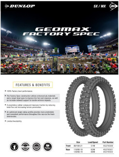 Dunlop Geomax Factory Spec Rear Tire - 120/90-19 M/C 66M TT