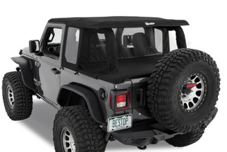 Bestop 18-26 Jeep Wrangler JL 2-Door Halftop Conversion Kit (Premium Black Twill)