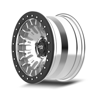 Dirty Life DT-3 17X9 6x139.7 -12 Offset - Machined Finish w/ Simulated Beadlock
