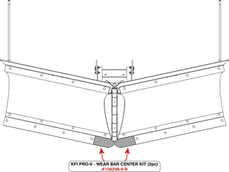 KFI Wear Bar Center Kit V-Plow - 2 pc.