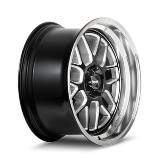 Ridler 611 17x7 / 5x120.65 BP / 0mm Offset / 83.82mm Hub Gls Blk/Mill w/ Diamond Cut Lip Wheel