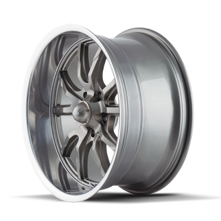 Ridler 650 17x7 / 5x120.65 BP / 0mm Offset / 83.82mm Hub Gloss Grey Polished Wheel