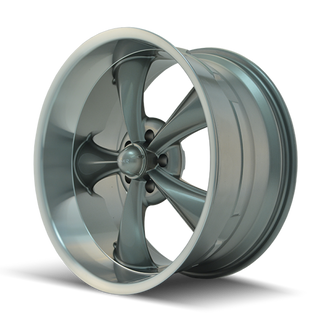 Ridler 695 17x7 / 5x114.3 BP / 0mm Offset / 83.82mm Hub Gloss Grey Machined Wheel