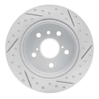 R1 18-24 Toyota Camry Rear Left Drilled & Slotted Geo-Carbon Rotor