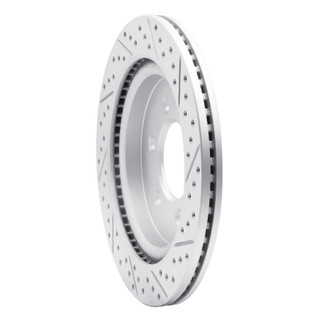 R1 18-21 Ford F-150 4WD Rear Left Drilled & Slotted Geo-Carbon Rotor