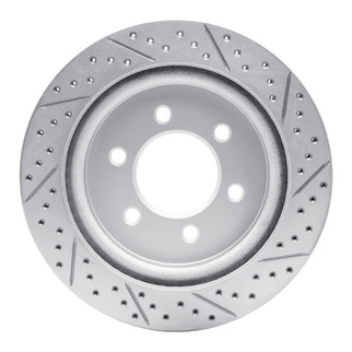 R1 18-21 Ford F-150 4WD Rear Left Drilled & Slotted Geo-Carbon Rotor