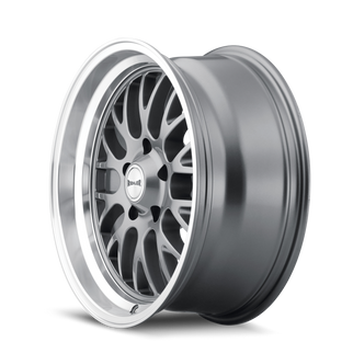 Ridler 607 18x8 / 5x120.65 BP / 0mm Offset / 83.82mm Hub Gloss Grey Machined Wheel