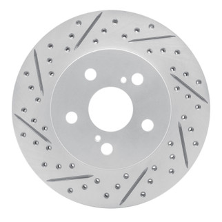 R1 16-22 Toyota Prius Prime Front Left Drilled & Slotted Geo-Carbon Rotor