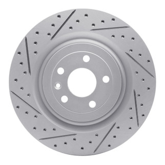 R1 13-19 Ford Taurus Excl Sho Front Left Drilled & Slotted Geo-Carbon Rotor