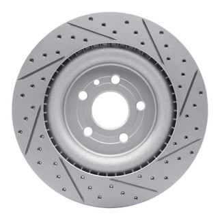 R1 13-19 Ford Taurus Excl Sho Front Left Drilled & Slotted Geo-Carbon Rotor