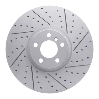 R1 10-11 BMW X6 Left Front Drilled & Slotted Geo-Carbon Rotor