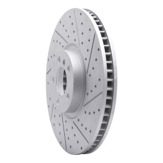 R1 10-11 BMW X6 Left Front Drilled & Slotted Geo-Carbon Rotor