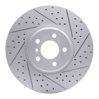 R1 08-19 BMW X5 Front Right Drilled & Slotted Geo-Carbon Rotor