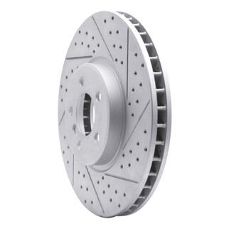 R1 08-19 BMW X5 Front Right Drilled & Slotted Geo-Carbon Rotor