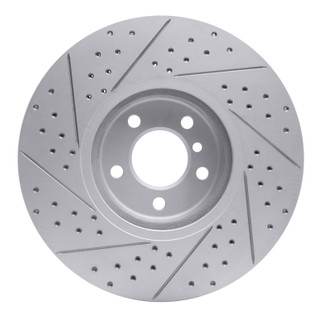 R1 08-19 BMW X5 Front Right Drilled & Slotted Geo-Carbon Rotor