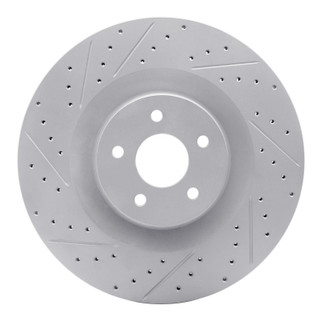R1 16-18 Ford Focus Front Left Drilled & Slotted Geo-Carbon Rotor