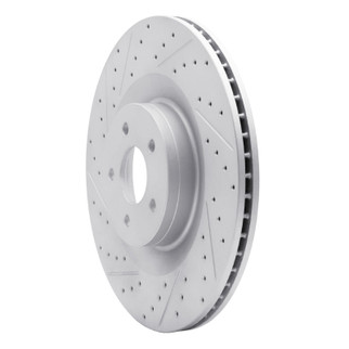 R1 16-18 Ford Focus Front Left Drilled & Slotted Geo-Carbon Rotor