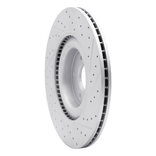 R1 16-18 Ford Focus Front Left Drilled & Slotted Geo-Carbon Rotor