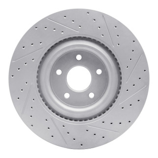 R1 16-18 Ford Focus Front Left Drilled & Slotted Geo-Carbon Rotor