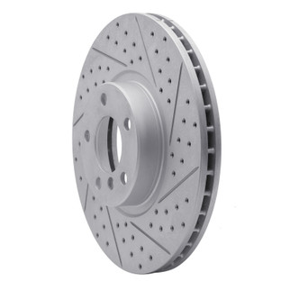 R1 07-18 BMW X6 Front Right Drilled & Slotted Geo-Carbon Rotor